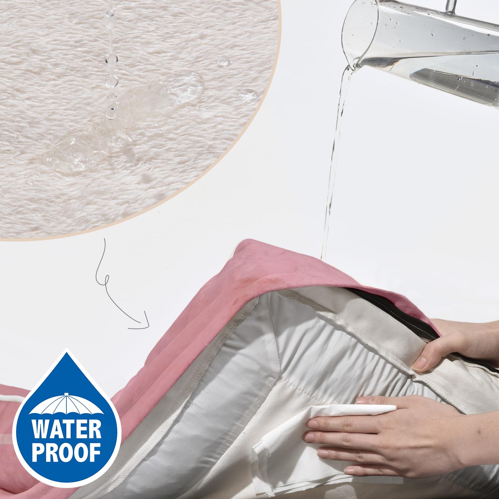 Comfort Expression neck and head bolster detail for extra support.