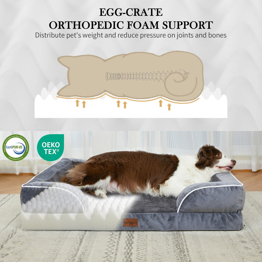 Comfort Expression Orthopedic Dog Bed egg crate foam close up highlighting joint support