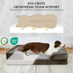 Comfort Expression orthopedic dog bed large 36x27 egg crate foam close-up showing joint-friendly support