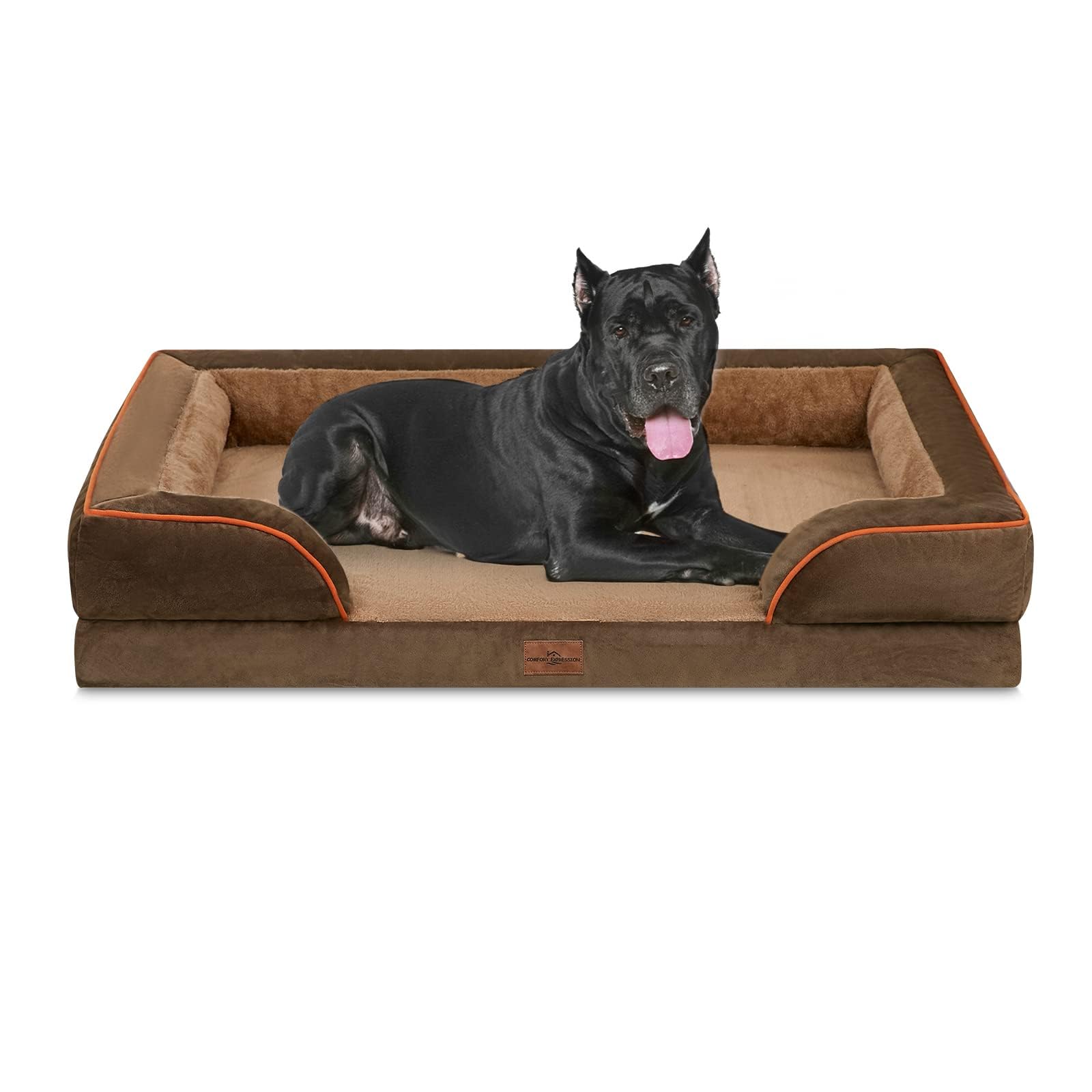 Comfort Expression orthopedic XXL dog bed 53x42 with secure wrap for large dogs.