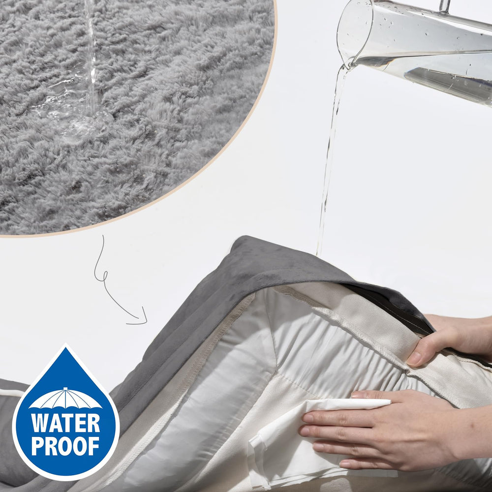 Comfort Expression waterproof backing protects foam from spills and accidents.