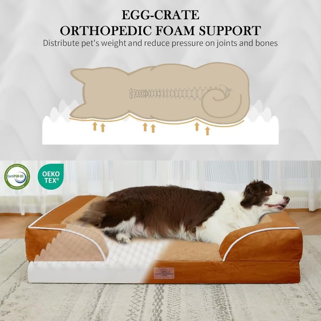 Comfort Expression xl dog bed 42x30 with removable bolsters for secure rest