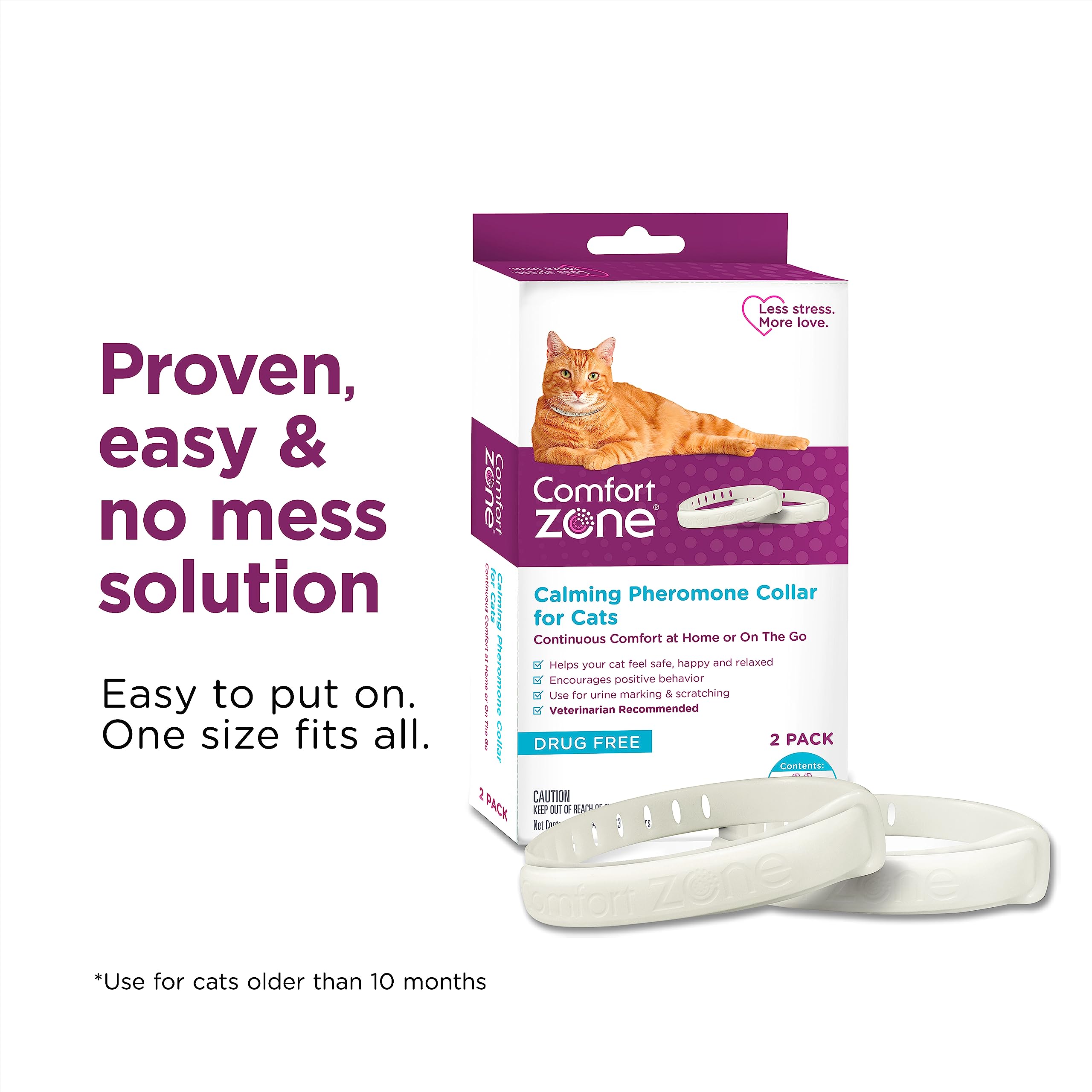 Comfort Zone calming collar packaging showing two-collars savings pack