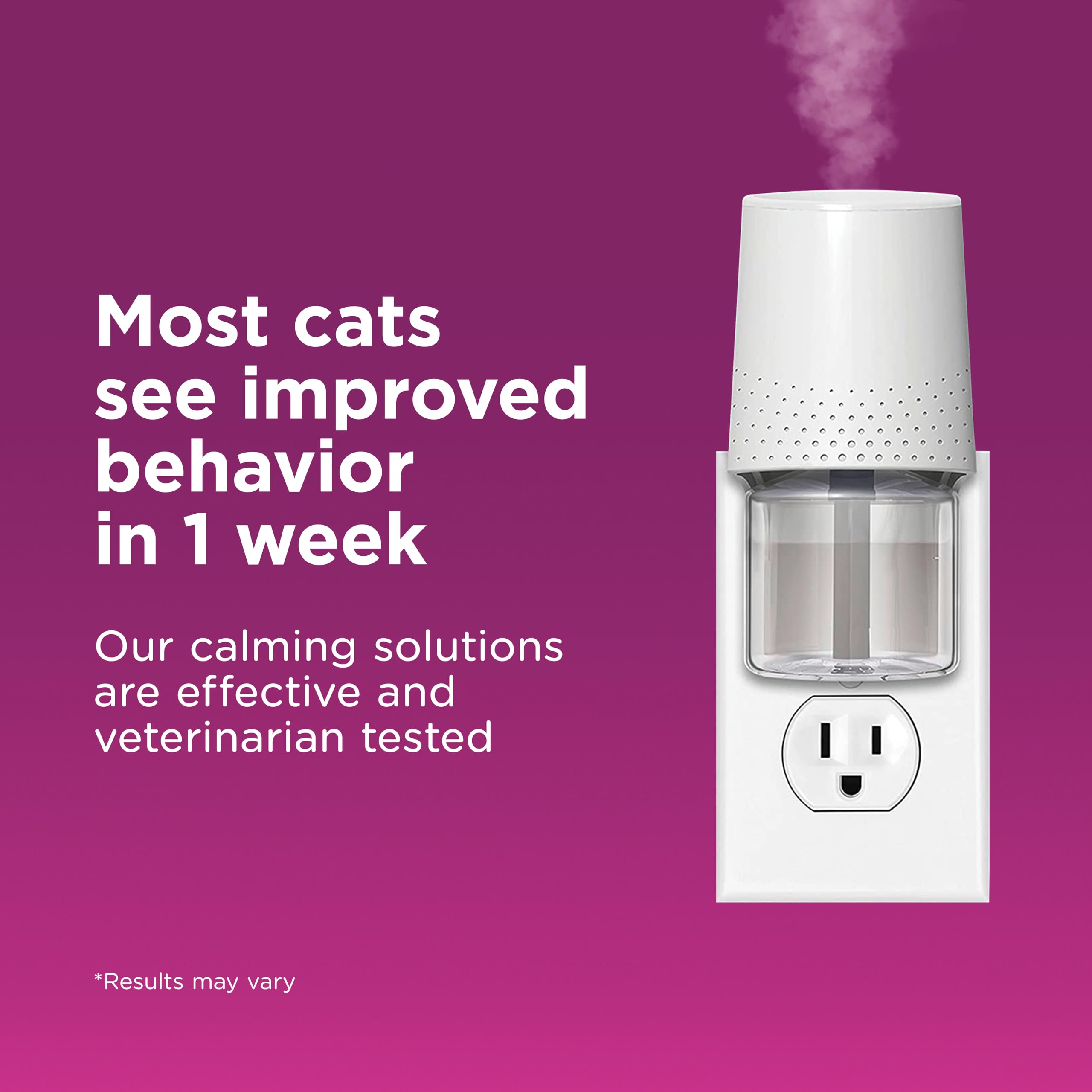 Comfort Zone cat pheromone diffuser close-up showing soothing signals.