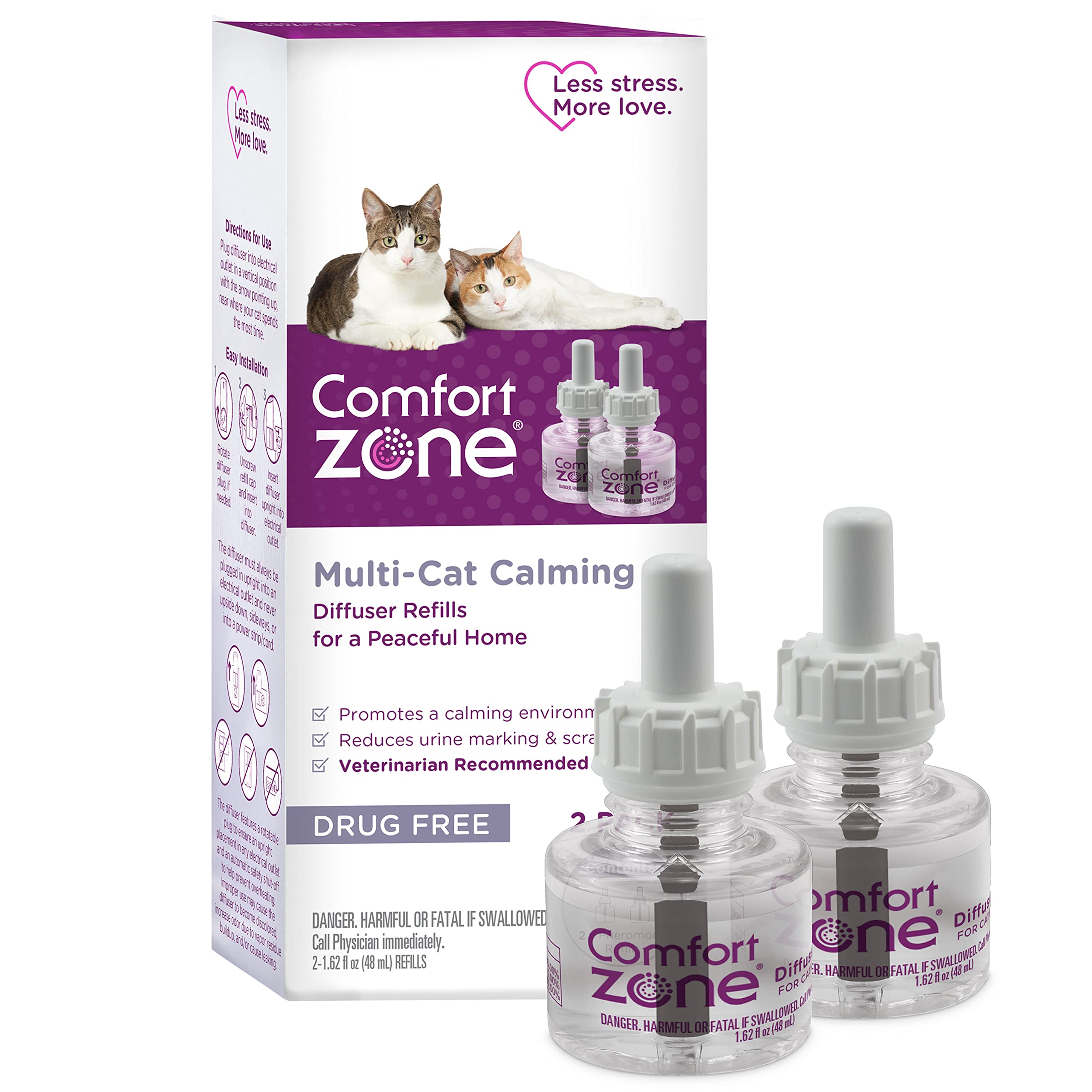 Comfort Zone multi-cat refill 30-day pack promotes calm in busy households.