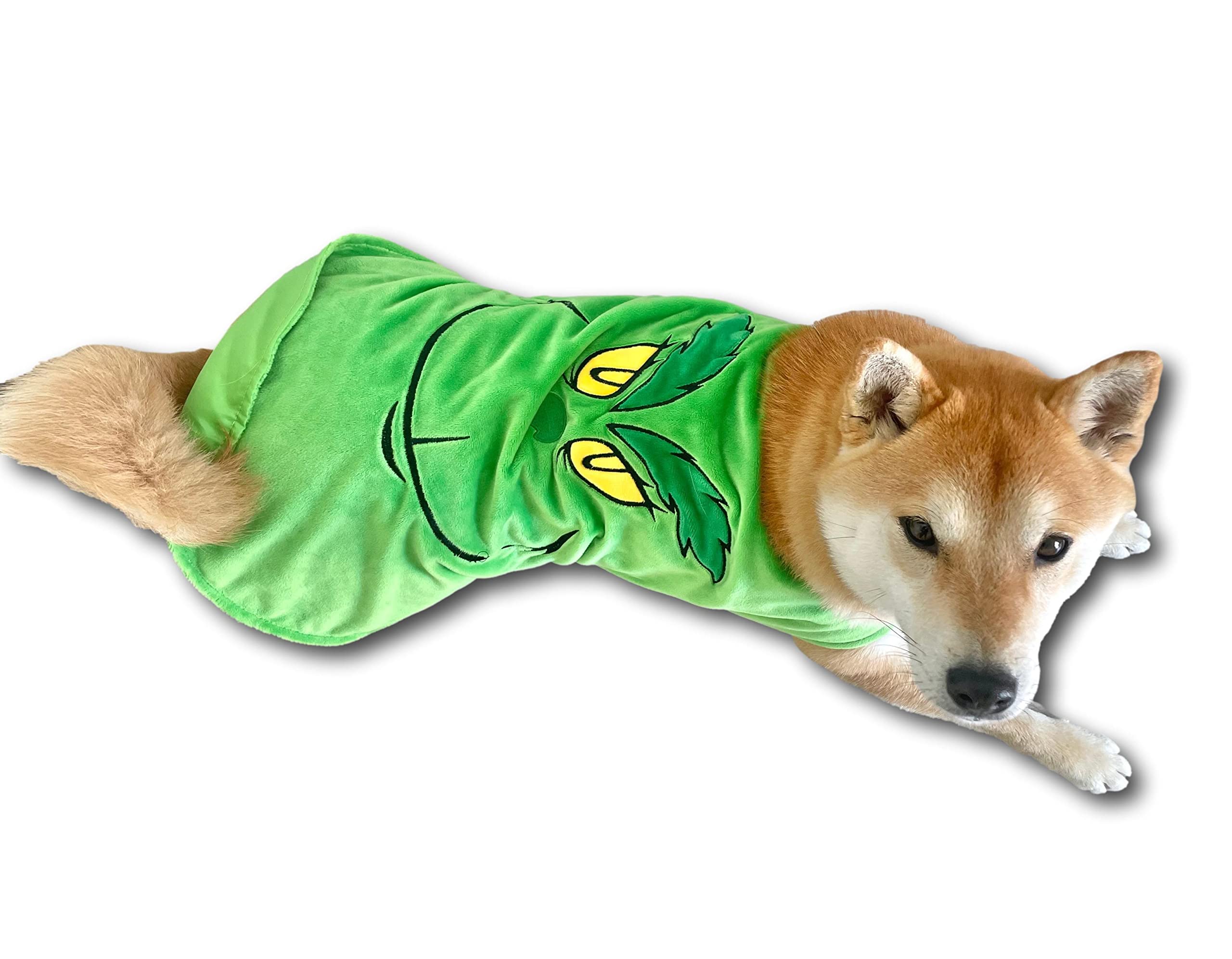 ComfyCamper Green Monster Dog Costume size chart helps ensure a cozy fit.