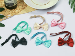 ComiMag small-animal bow tie shows compact 5x3 cm size for chickens.