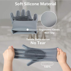 COMMEMA grooming gloves feature five-finger design for precise brushing reach.