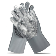 COMMEMA pet grooming gloves with soft silicone tips for gentle fur capture and massage.