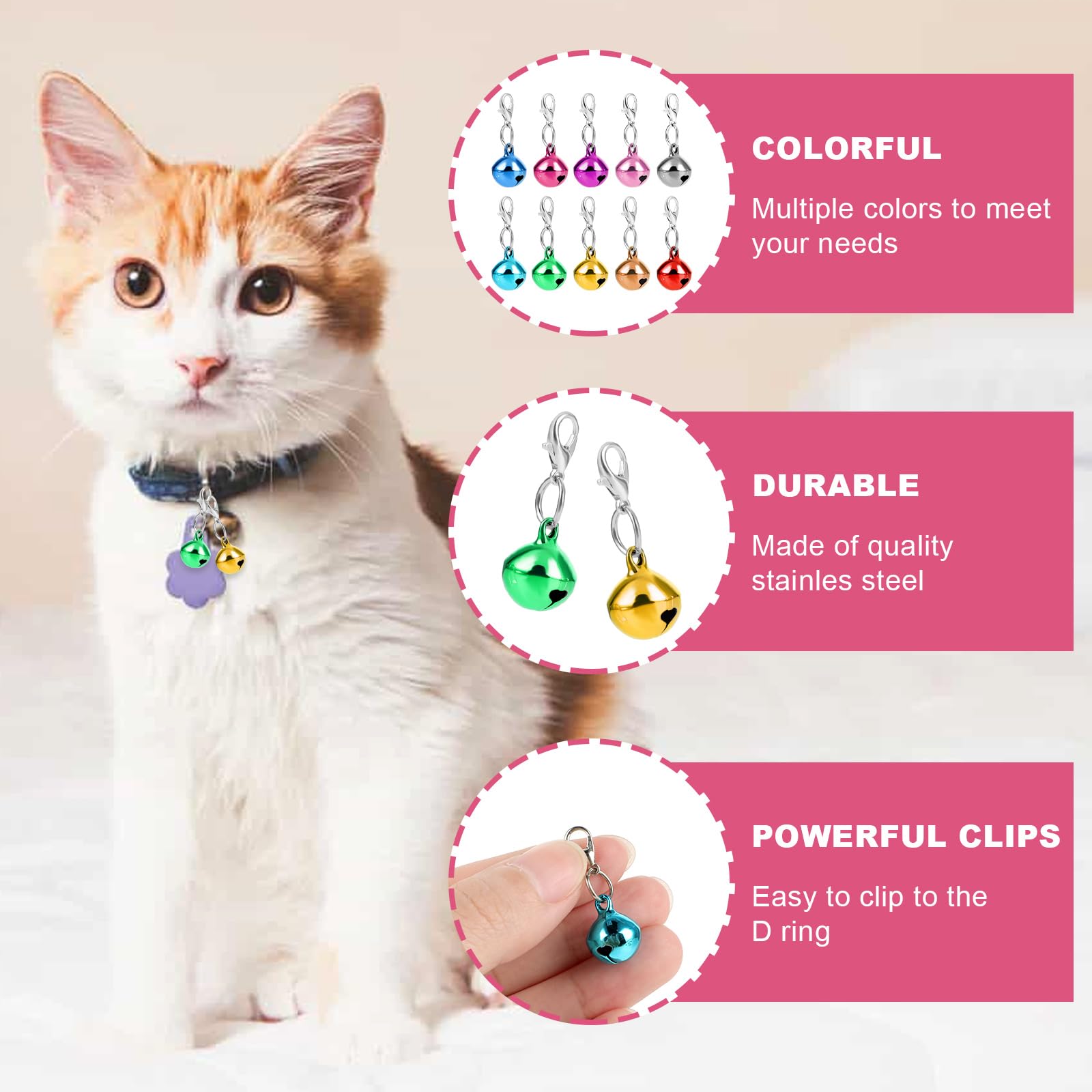 COMNICO pet bell mixed colors display offers vibrant options