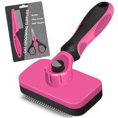 Comotech cat grooming kit brush with one-click cleaning for easy shedding control.