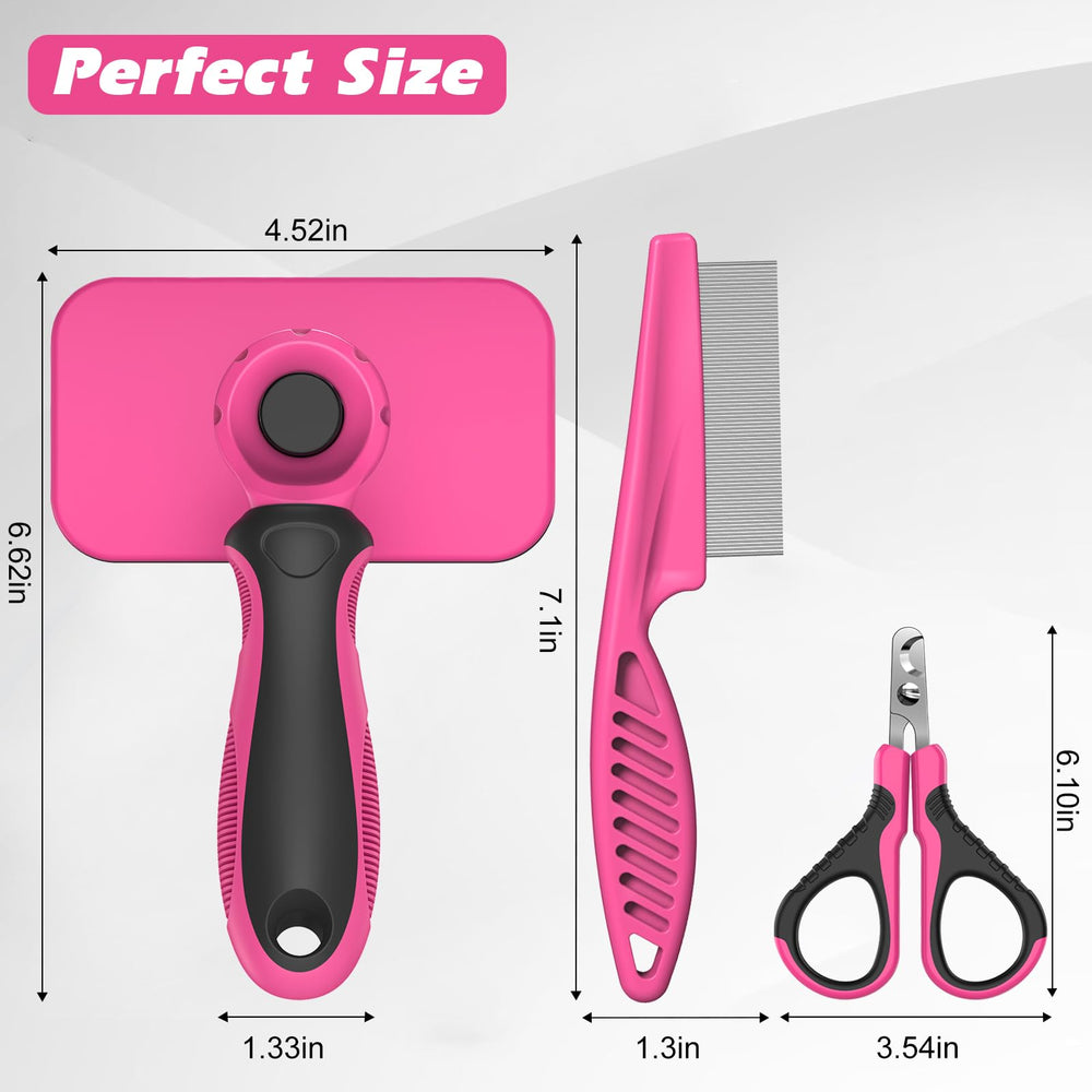 Comotech flea comb in use helps reduce debris during grooming.