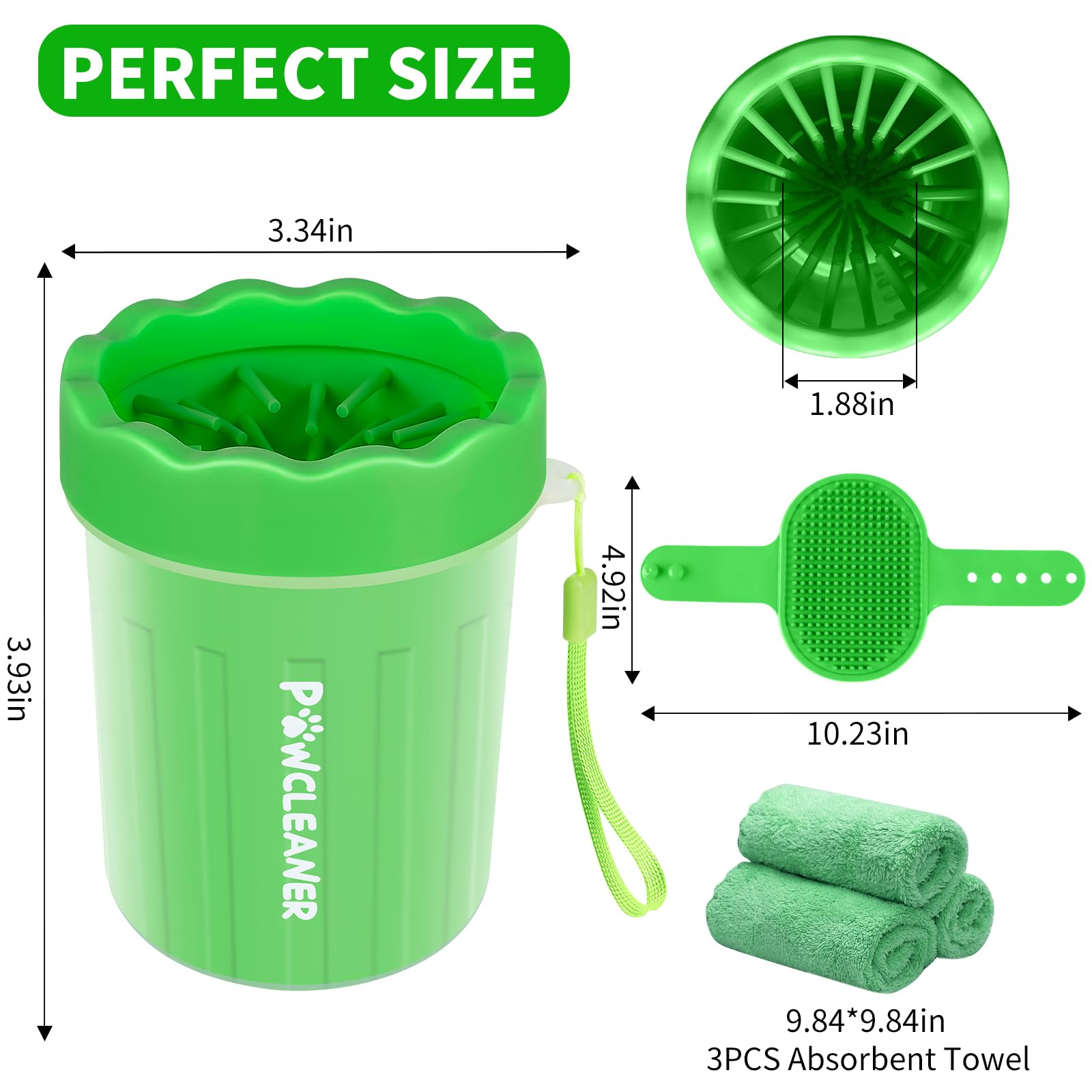 Comotech paw cleaner absorbent towels help dry paws and prevent mess.