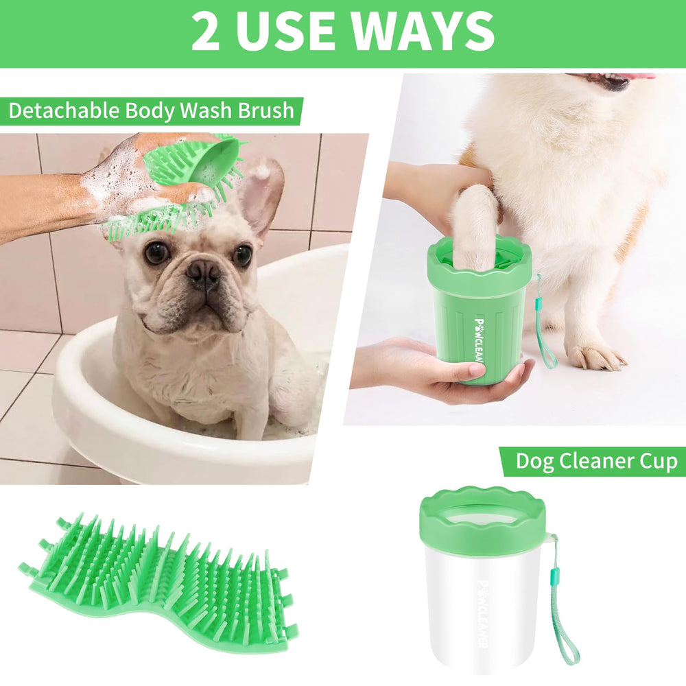 Comotech paw cleaner in use with water for mud removal demonstration.