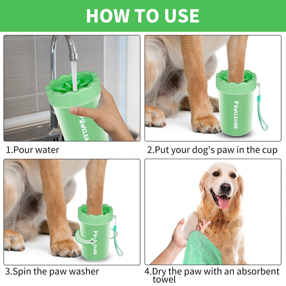 Comotech absorbent towels dry paws quickly after washing sessions.