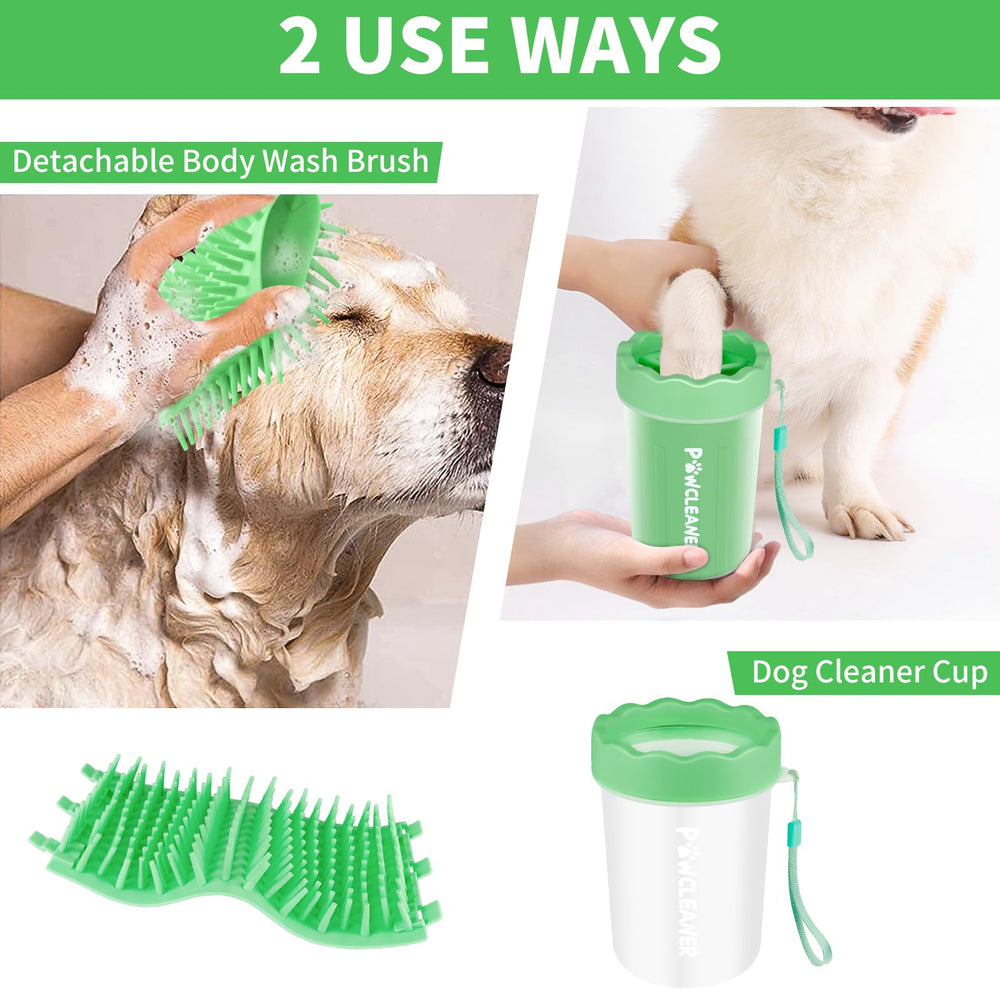 Comotech medium size paw cleaner fits paws 1.5 to 2.5 inches wide.