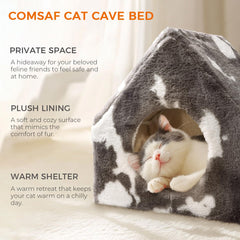 ComSaf Cat Bed House with cotton cushion for soft naps