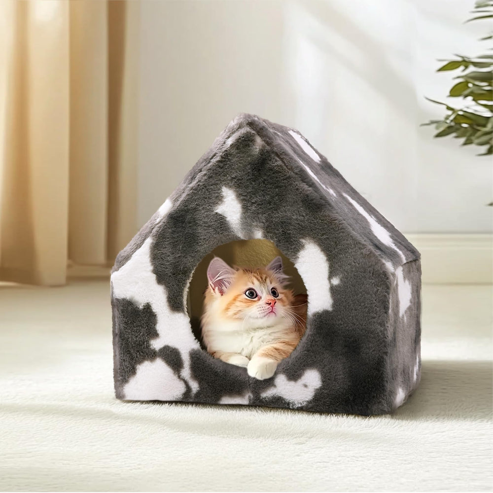 ComSaf Cat Bed House grey finish fits various home decors