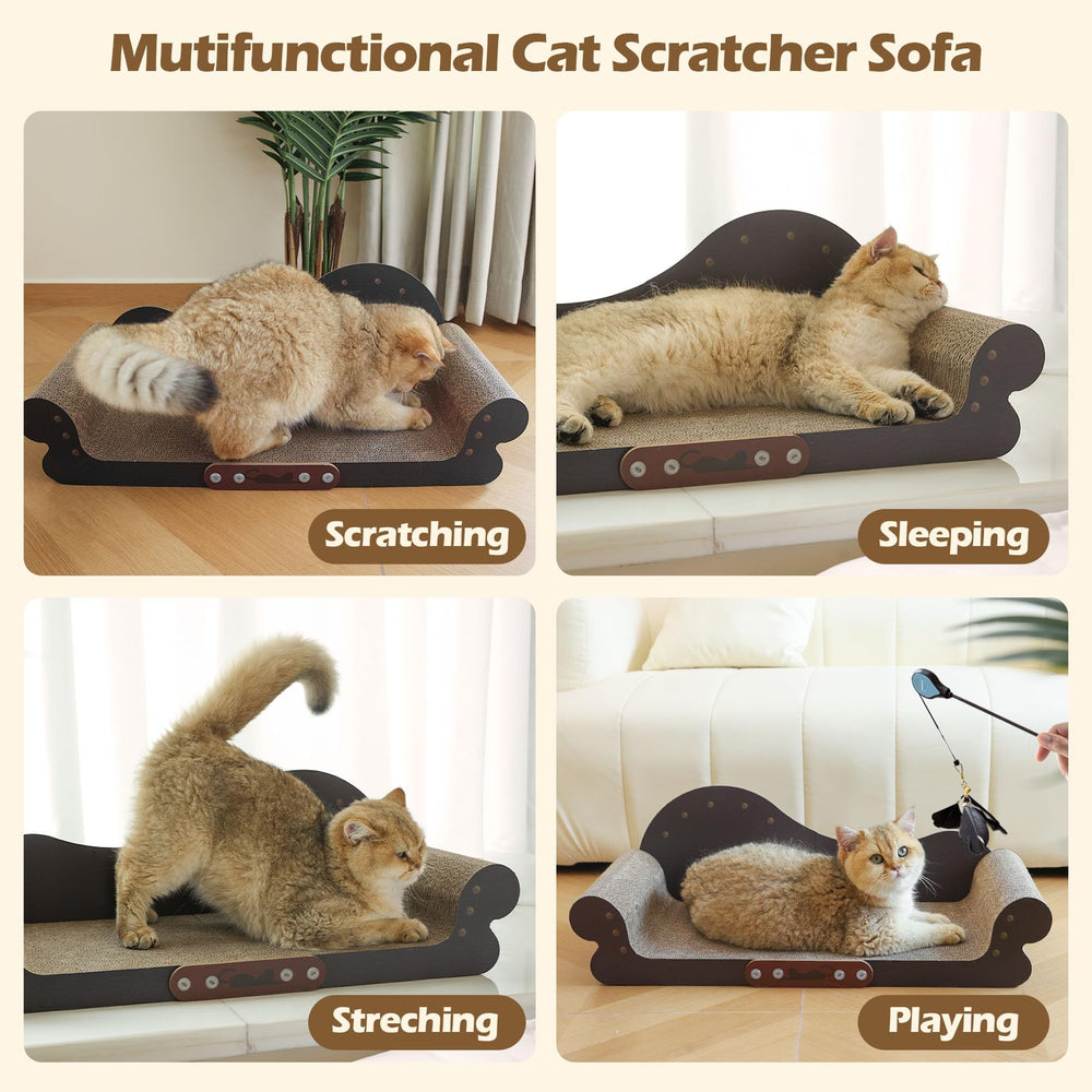 ComSaf cat scratcher bed armrests provide head and neck support