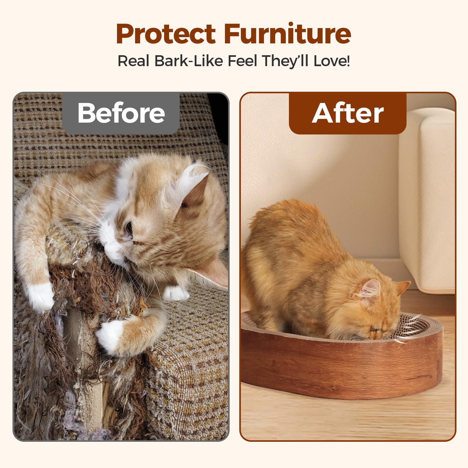 ComSaf Cat Scratcher Bed - recyclable corrugated cardboard material for safety and durability