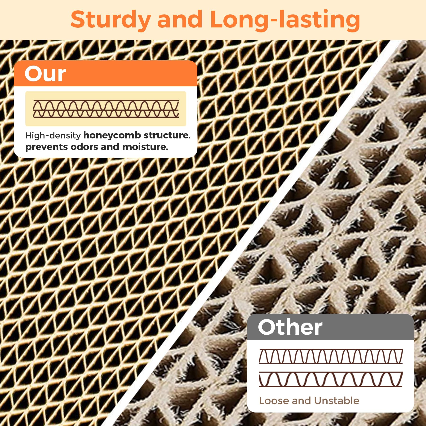 ComSaf Cat Scratcher Board Reversible features two surfaces for varied scratching experiences