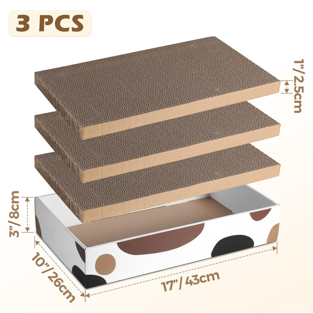 ComSaf Cat Scratcher Cardboard Indoor side view demonstrates sturdy build for long-lasting play