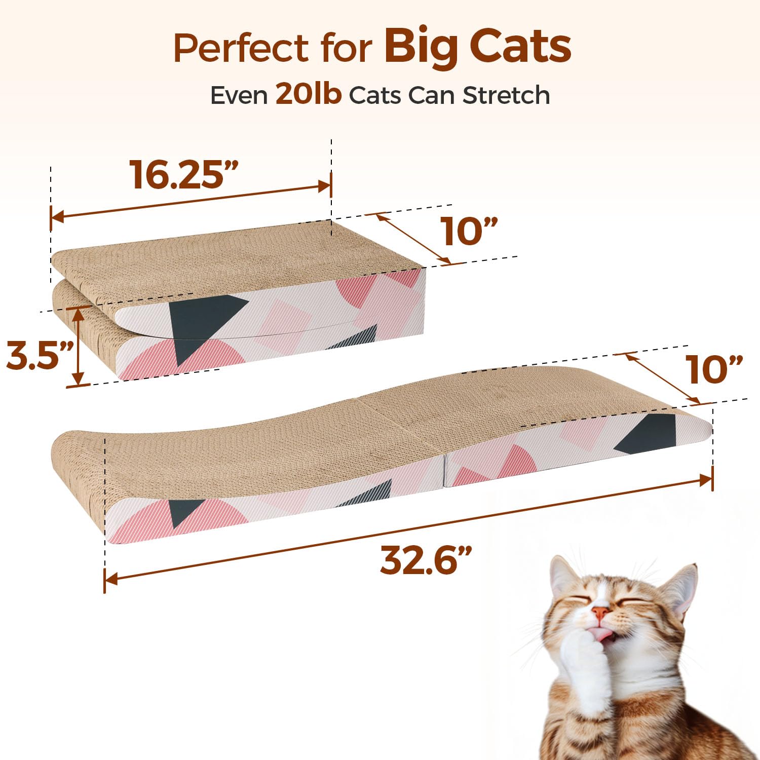 ComSaf curved comfort scratcher offers lounging support for cats