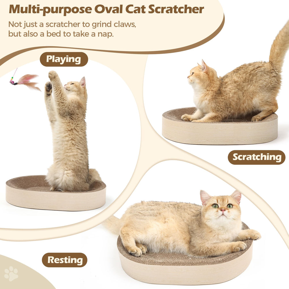 ComSaf Cat Scratching Board dense cardboard texture demonstrates durable scratching and bed comfort for kittens.