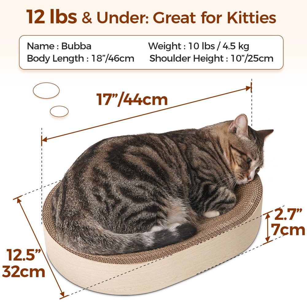 ComSaf Cat Scratching Board top view highlights zero-gravity nap zone for relaxed lounging.