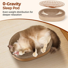 ComSaf Cat Scratching Board sealed base demonstrates debris-catching design keeps floors clean.