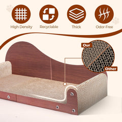 ComSaf scratcher with pillow-like armrests provides neck support during lounging.