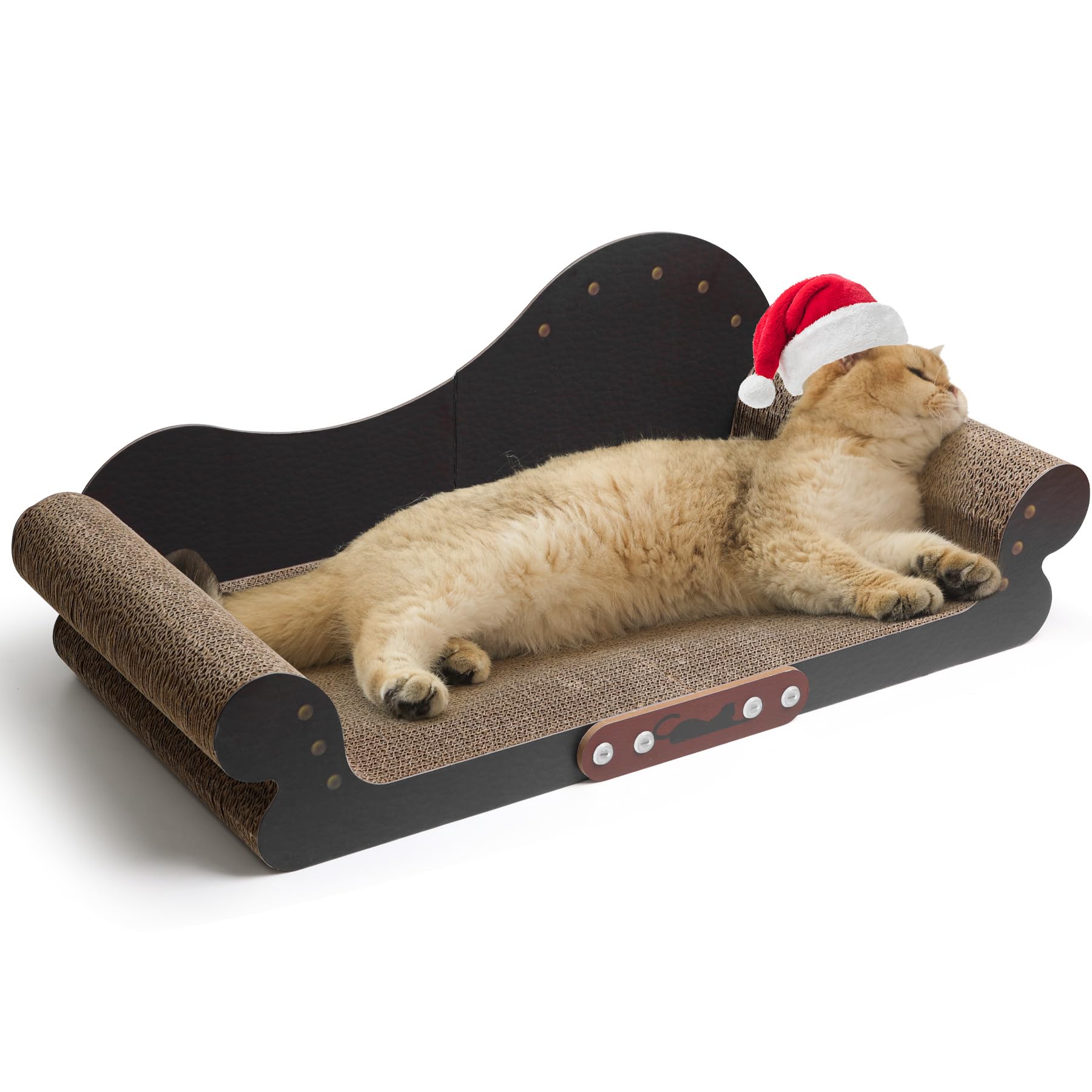 ComSaf large cat scratcher bed lounge area invites full-body stretch and calm lounging