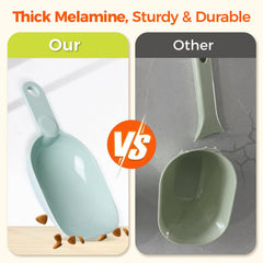 ComSaf melamine dog scoop demonstrates durability and resistance to cracking.