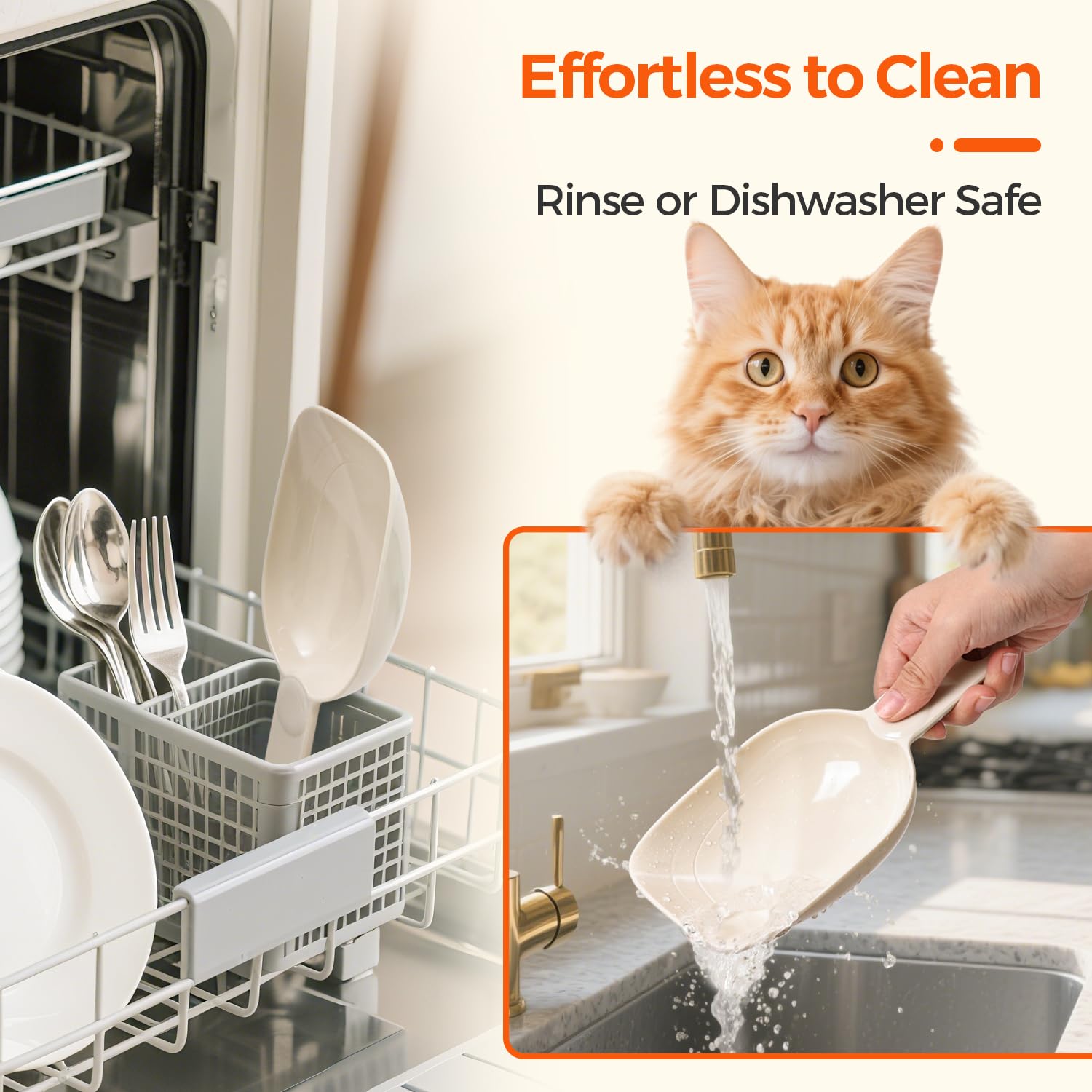 ComSaf multi-use scoop works for ice, flour, and more in the kitchen.
