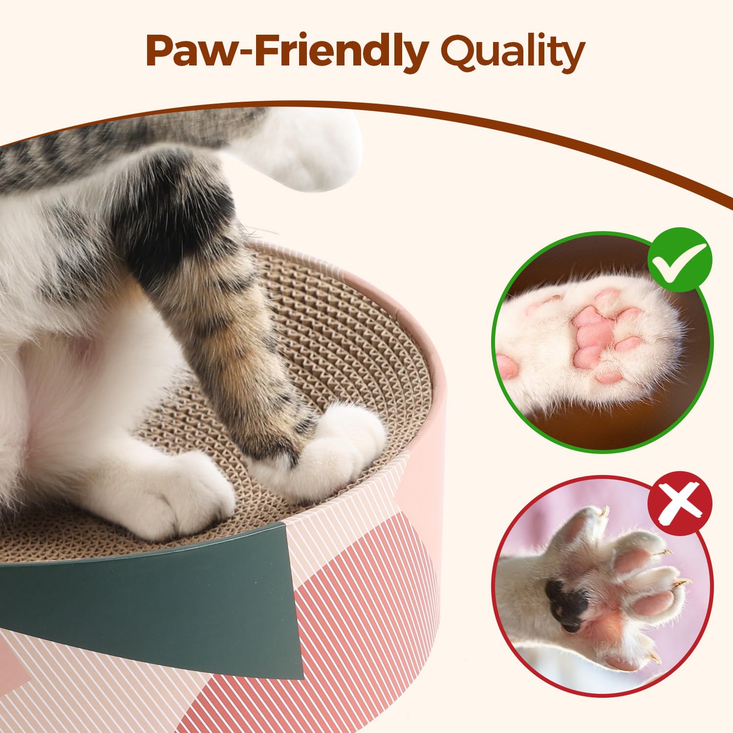 ComSaf odor-free corrugated cardboard scratcher is non-toxic and safe for cats.