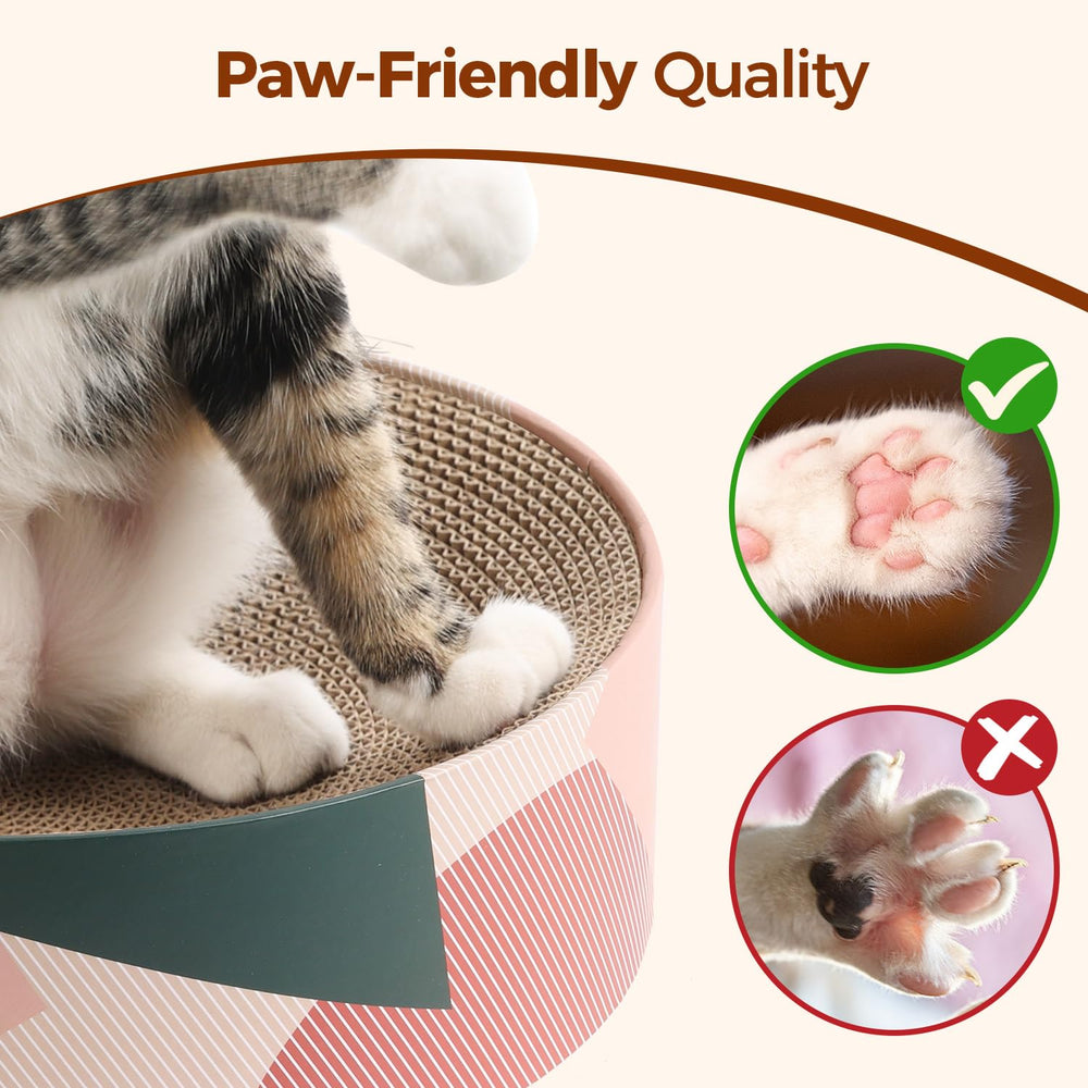 ComSaf odor-free corrugated cardboard scratcher is non-toxic and safe for cats.