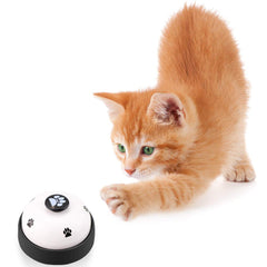 Comsmart two-pack closeup reveals paw-print metal bells resistant to rust for durable use.