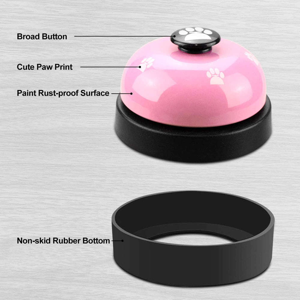 Comsmart puppy potty bells close-up shows pawprint motif and rust-resistant paint.