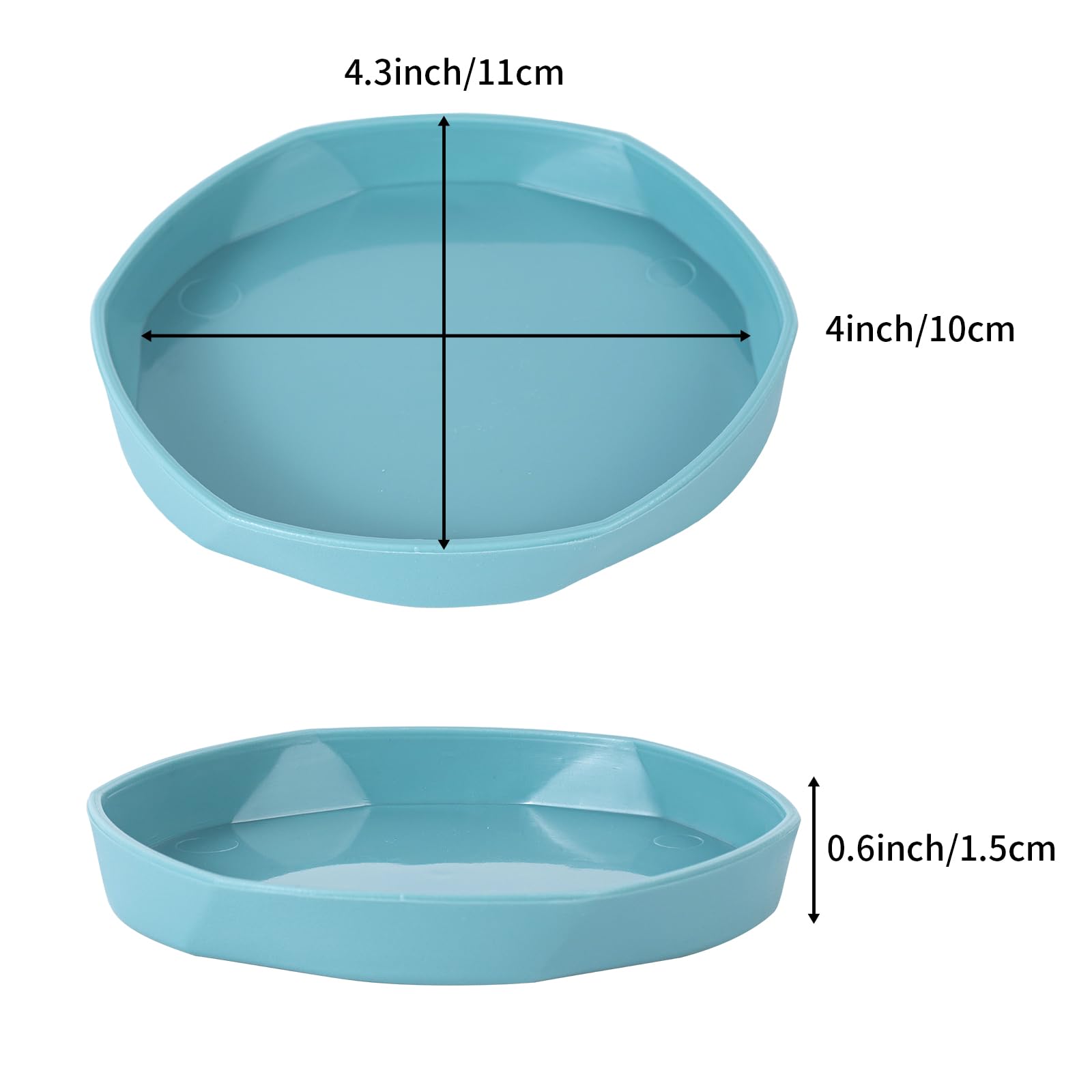 COMSUN four-pack reptile dish yellow close-up helps identify feeding spots and hydration