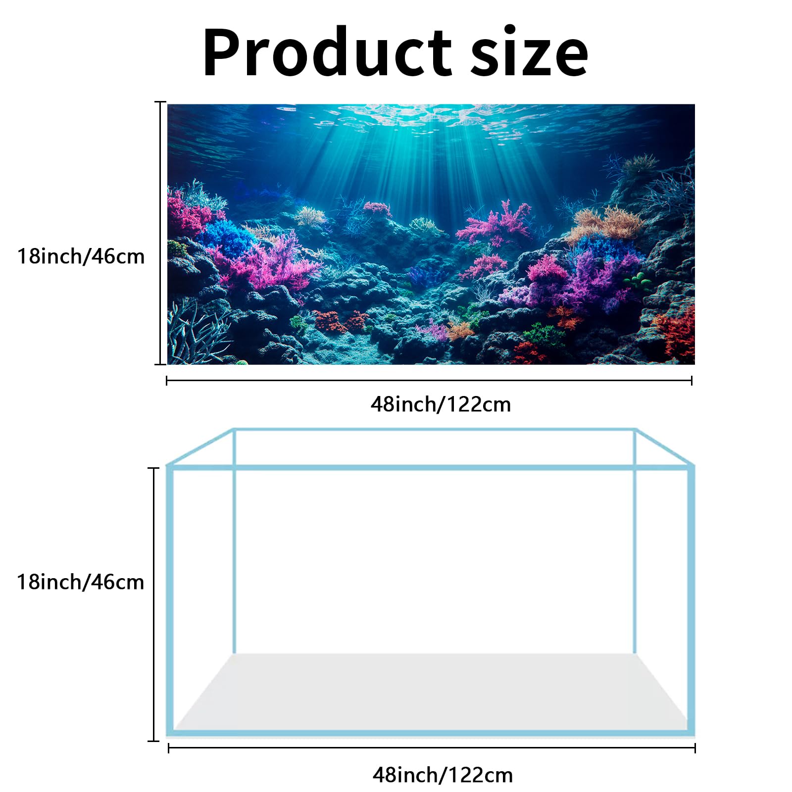 COMSUN aquarium background rock-scene provides natural texture for a calm tank look.