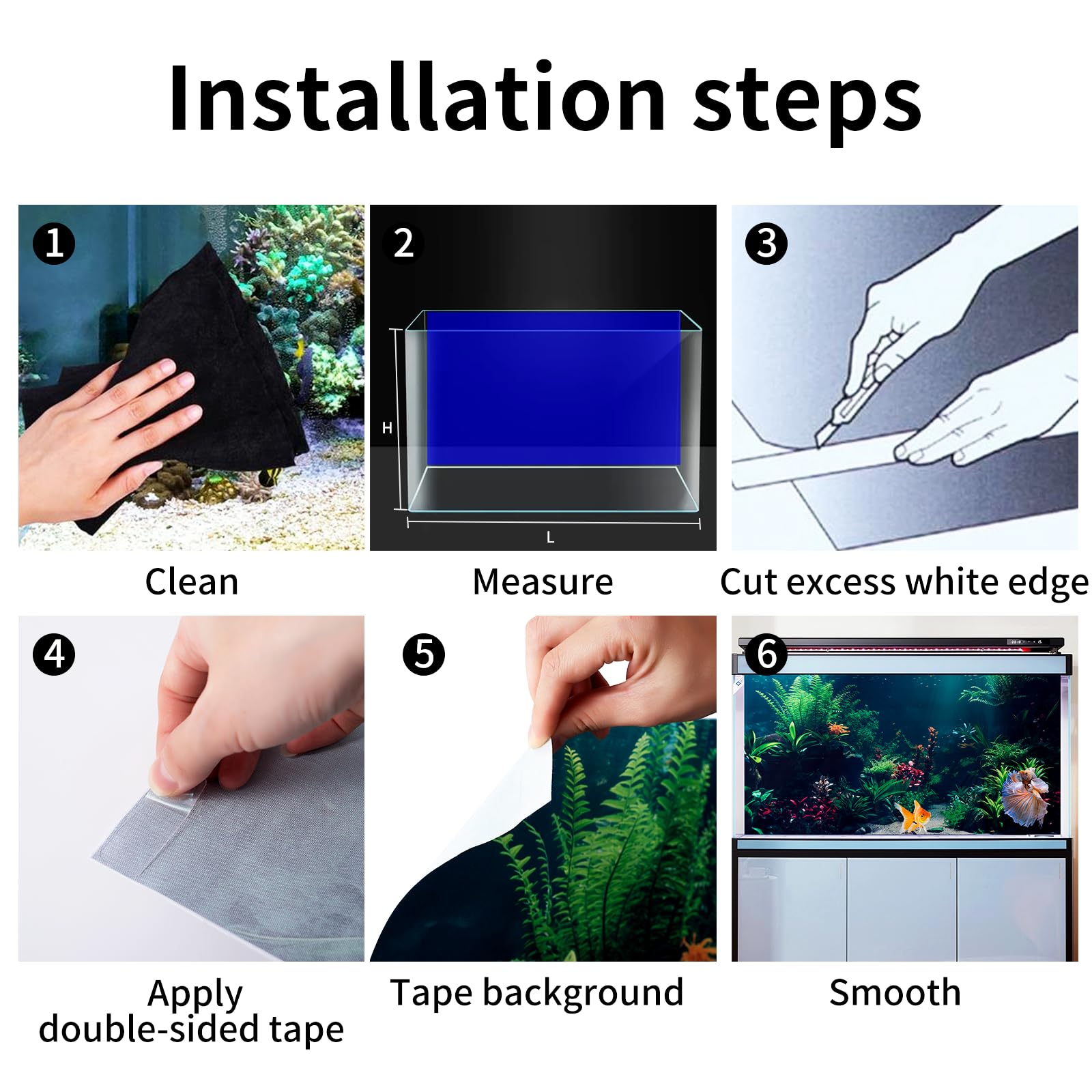 COMSUN aquarium background sunlit-reef boosts vibrancy and lifelike aquarium feel.