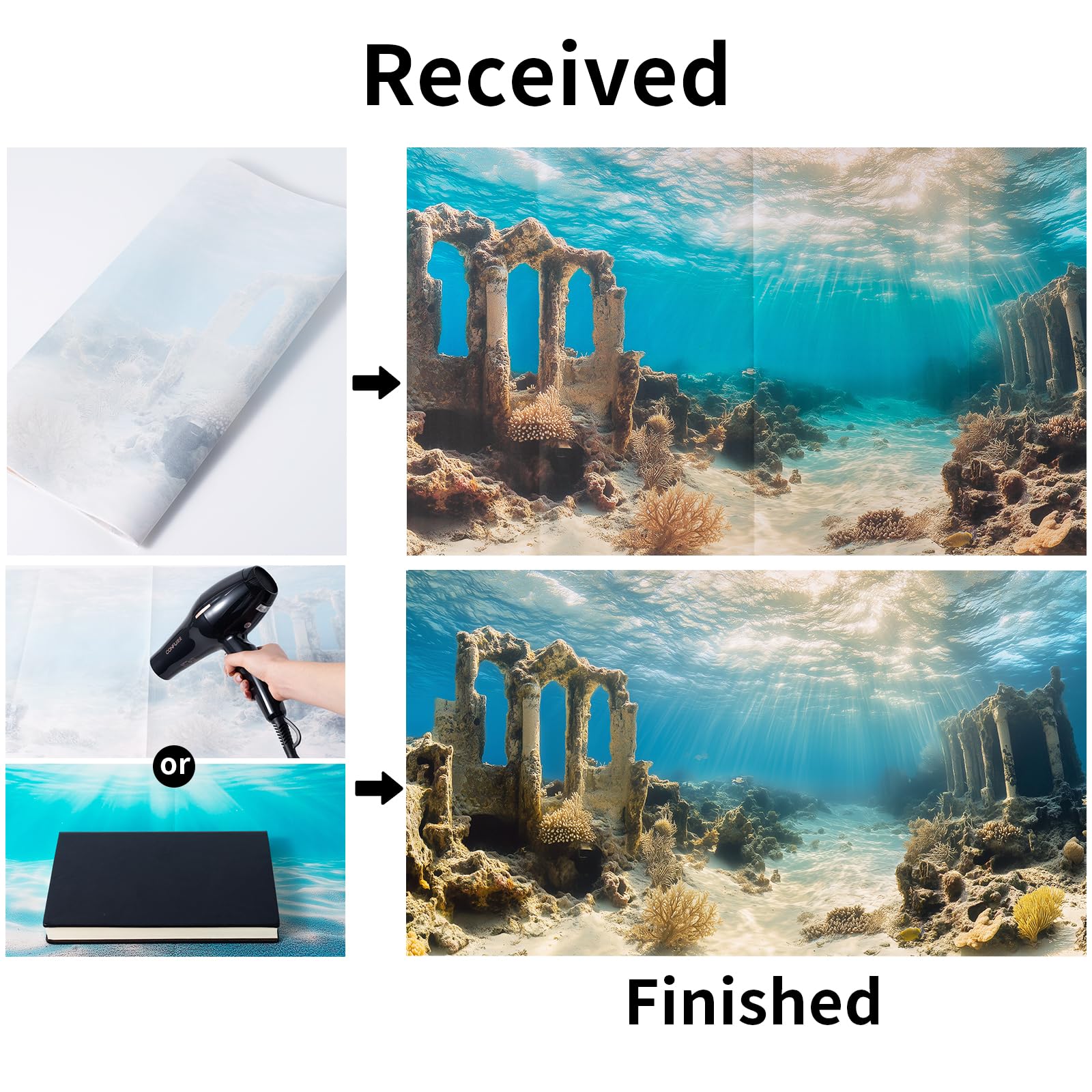 COMSUN aquarium background vibrant colors enhances depth, making colors pop under lighting.