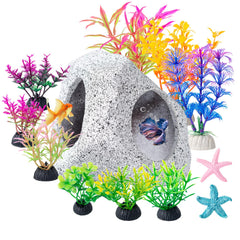 COMSUN ceramic hideaway rock cave offers secure shelter for small fish.
