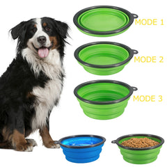 COMSUN collapsible dog bowl large green folded compact for easy packing.