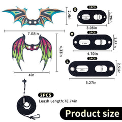 COMSUN dinosaur wings red add playful visibility for bearded dragon outings.