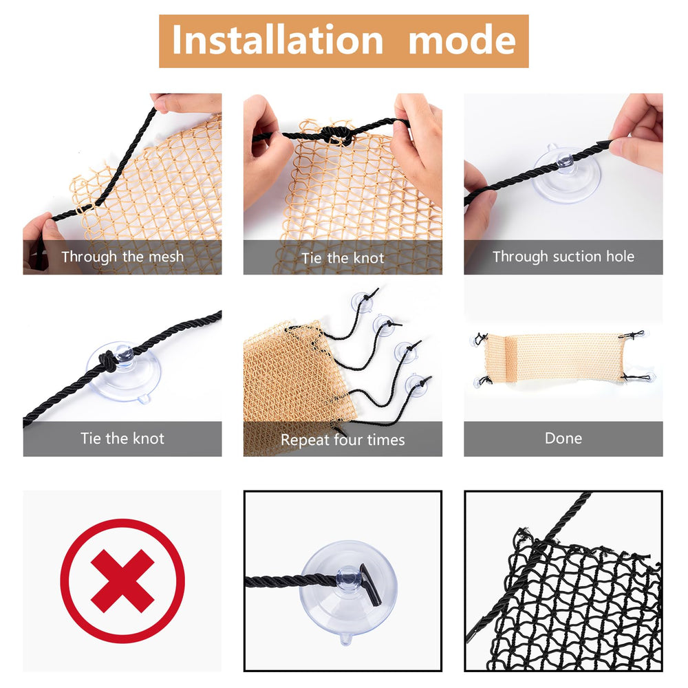COMSUN reptile hammock suction cups attachments, secure terrarium setup