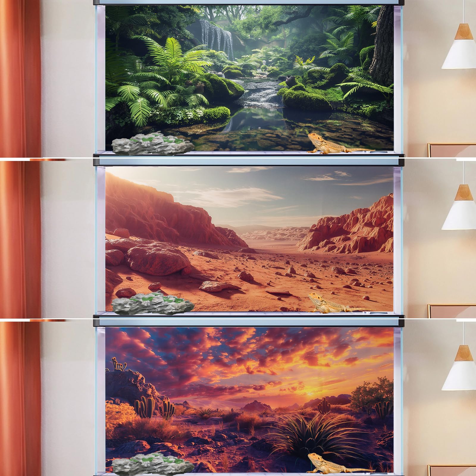 COMSUN terrarium backgrounds in 3-pack montage for versatile styling
