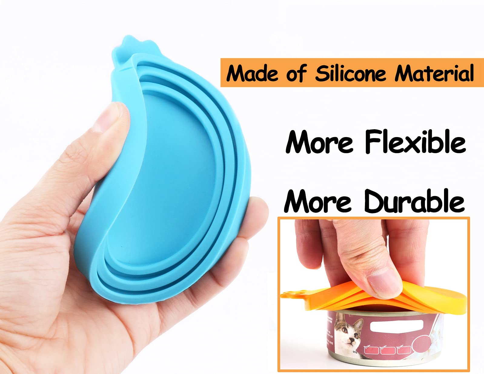 Comtim airtight-seal silicone lid demonstrates snug seal that helps keep pet food fresh