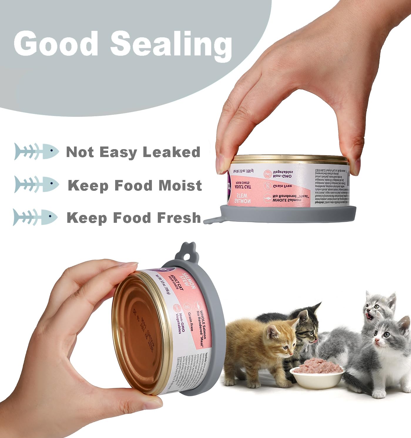 Comtim can covers fit 5.3–5.5 oz cans and also work for human canned foods.