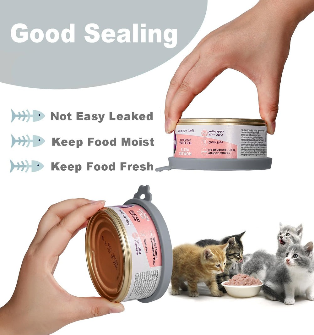 Comtim can covers fit 5.3–5.5 oz cans and also work for human canned foods.
